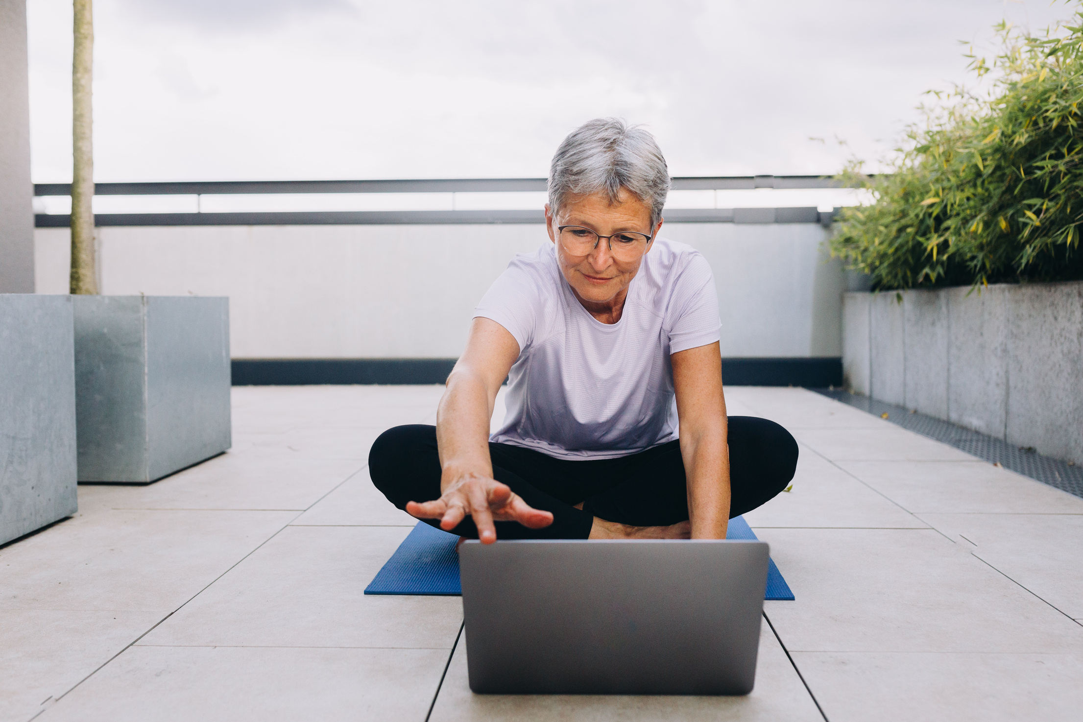 Elderly Women Exercising Indoors